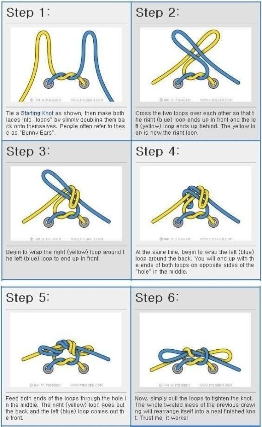 풀어지지 않는 신발끈 매듭법 (Hit:5493)